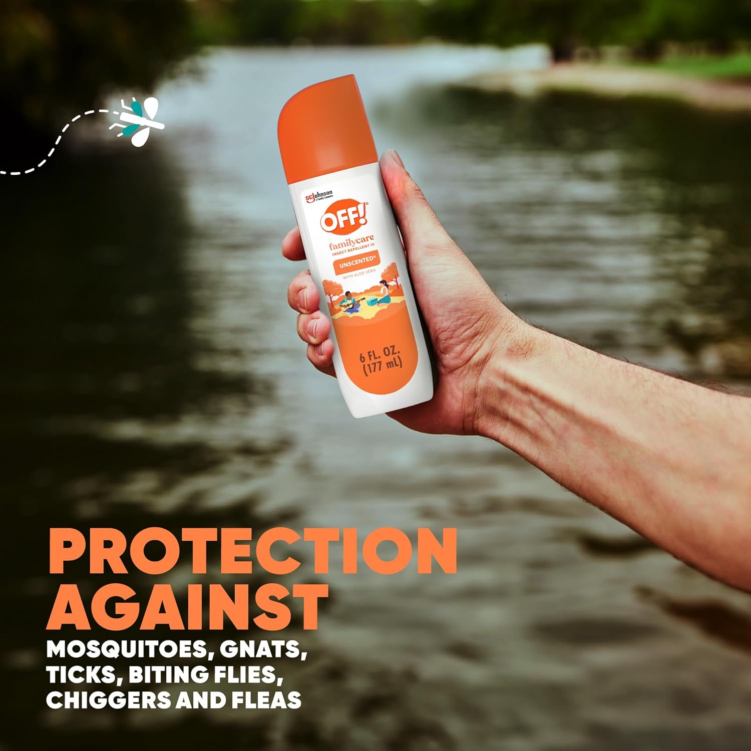 OFF! FamilyCare Insect & Mosquito Repellent Spritz, Unscented Bug spray with Aloe-Vera, 7% Deet, 6 oz (Pack of 12)