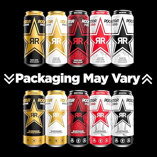 Vista 53 de Rockstar Bebida energética Pure Zero, naranja mandarina, lata de 16 onzas