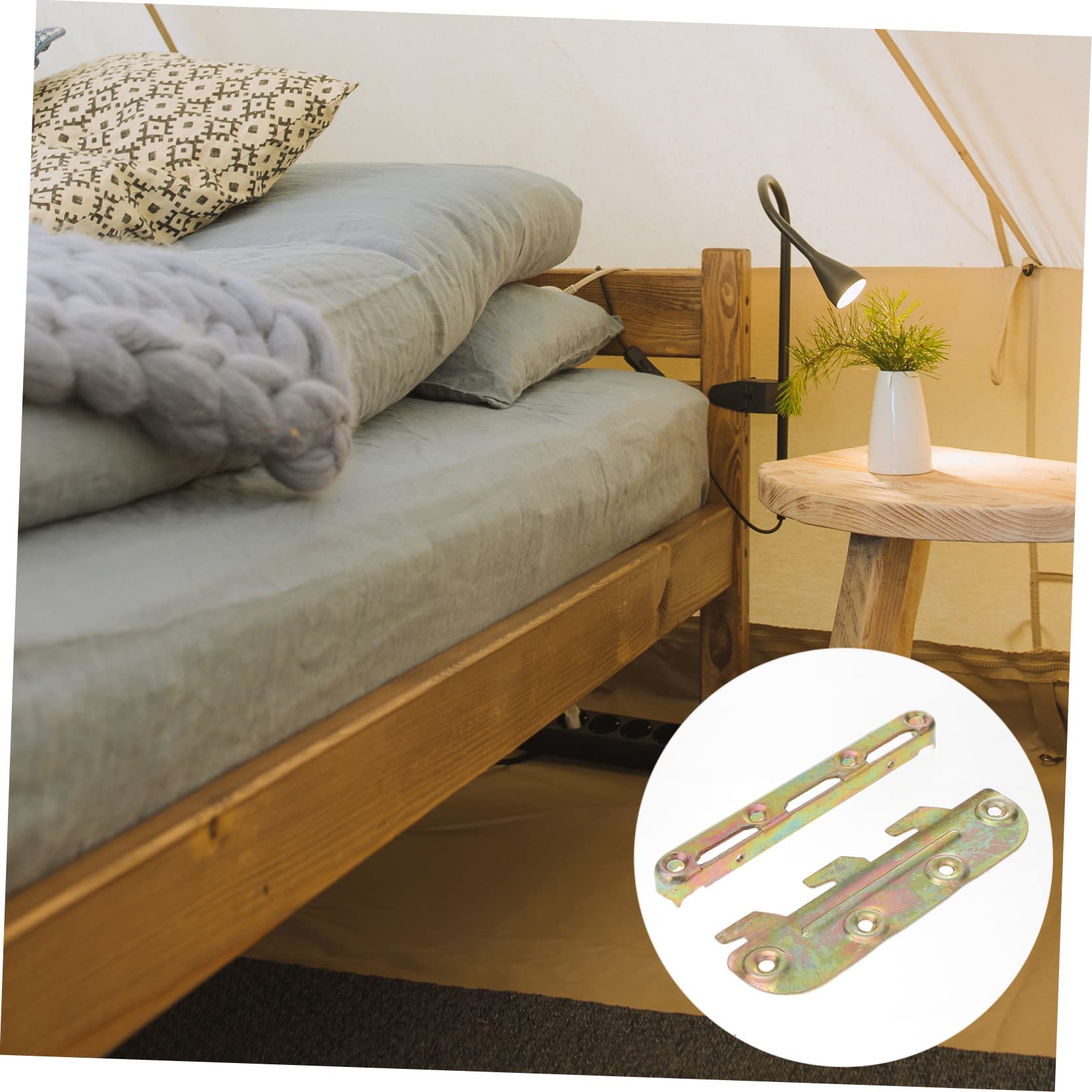 4 Sets Bed Rail Bracket Bed Rail Fasteners Bed Hardwares Bed Brackets Bed Rail Hooks Headboard Brackets for Metal Bed Frame Bed Frame Hardwares Brackets Bed Frame Brackets