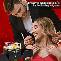 Vista 7 de Rosa preservada real a multicolor y collar con frase “te amo”, flores eternas, regalo de cumpleaños para mujer, mamá, esposa, novia, abuela, en San