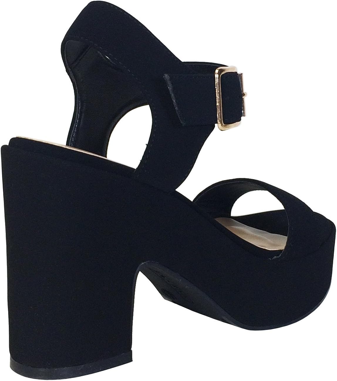 BAMBOO® Women's Chunky Heel Platform Sandal with Quarter Strap