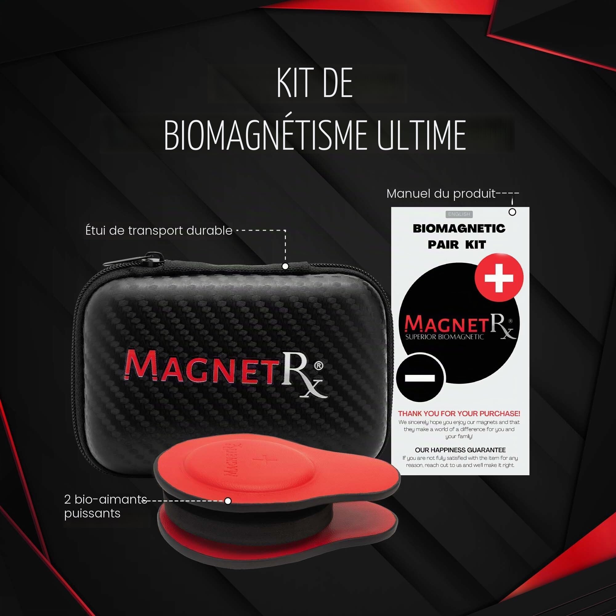 MagnetRX® Kit d'aimants biomagnétiques – Aimants thérapeutiques en néodyme pour biomagnétisme – Aimants Dr Goiz pour thérapie Bio (2 unités)