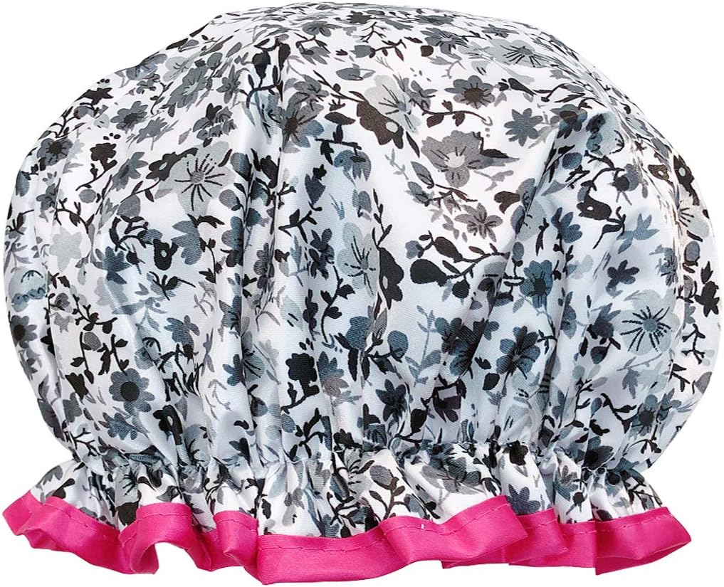 allydrew Reusable Women's Waterproof Shower Caps for Long Hair, Kitties