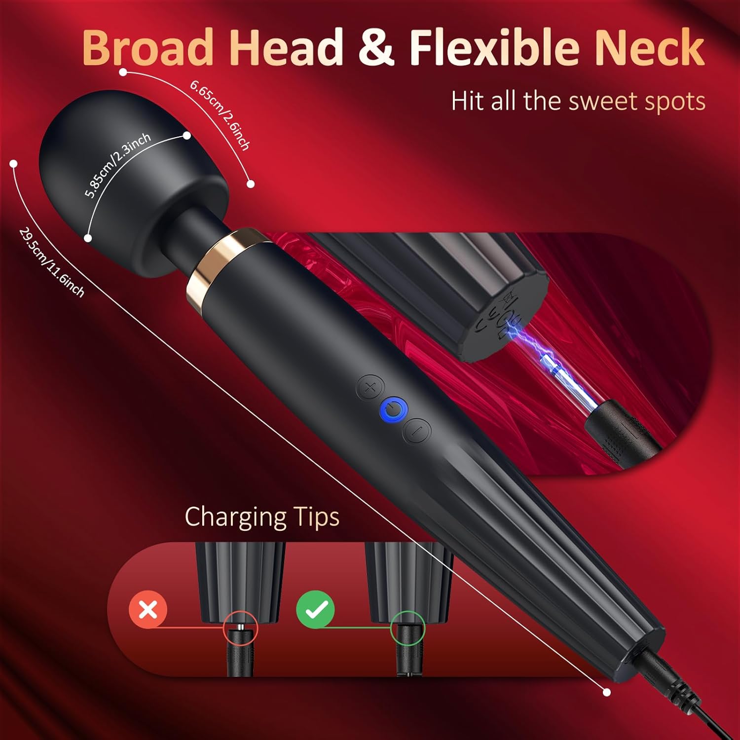 Vibrator Wand - Adult Sex Toys Vibrating Wand G Spot Vibrators for Clitoral Anal Nipple with 15 Powerful Vibration Modes, Quiet & Waterproof Personal Massager for Women and Couples Sex Toy
