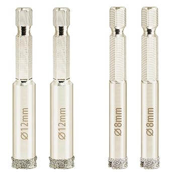 1/2 Inch Diamond Hole Saw + 5/16 inch Diamond Drill Bit for Glass, Porcelain Tile, Ceramics Pot, Stone, Marble and Granite