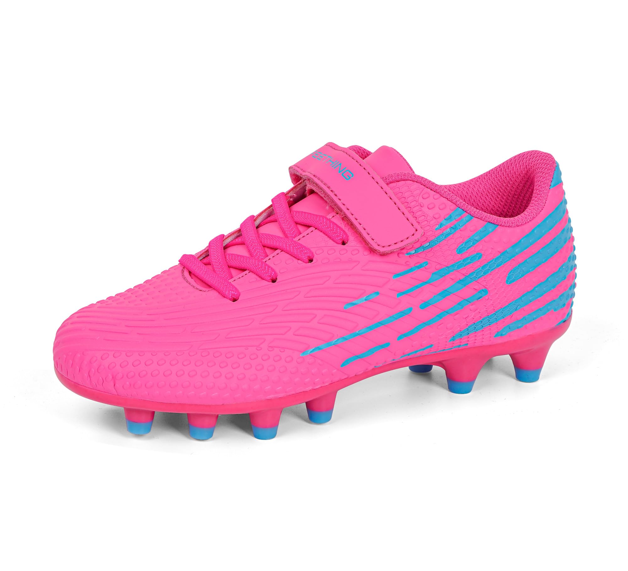 Chaussures d'Entraînement de Football Enfant à Lacets Auto-Agriffants Enfilage Rapide pour S'Entraîner sur Tous Terrains Garçon Fille