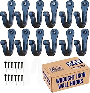 The Metal Magician Single Prong Wrought Iron Hooks, Vintage Hand Forged ...