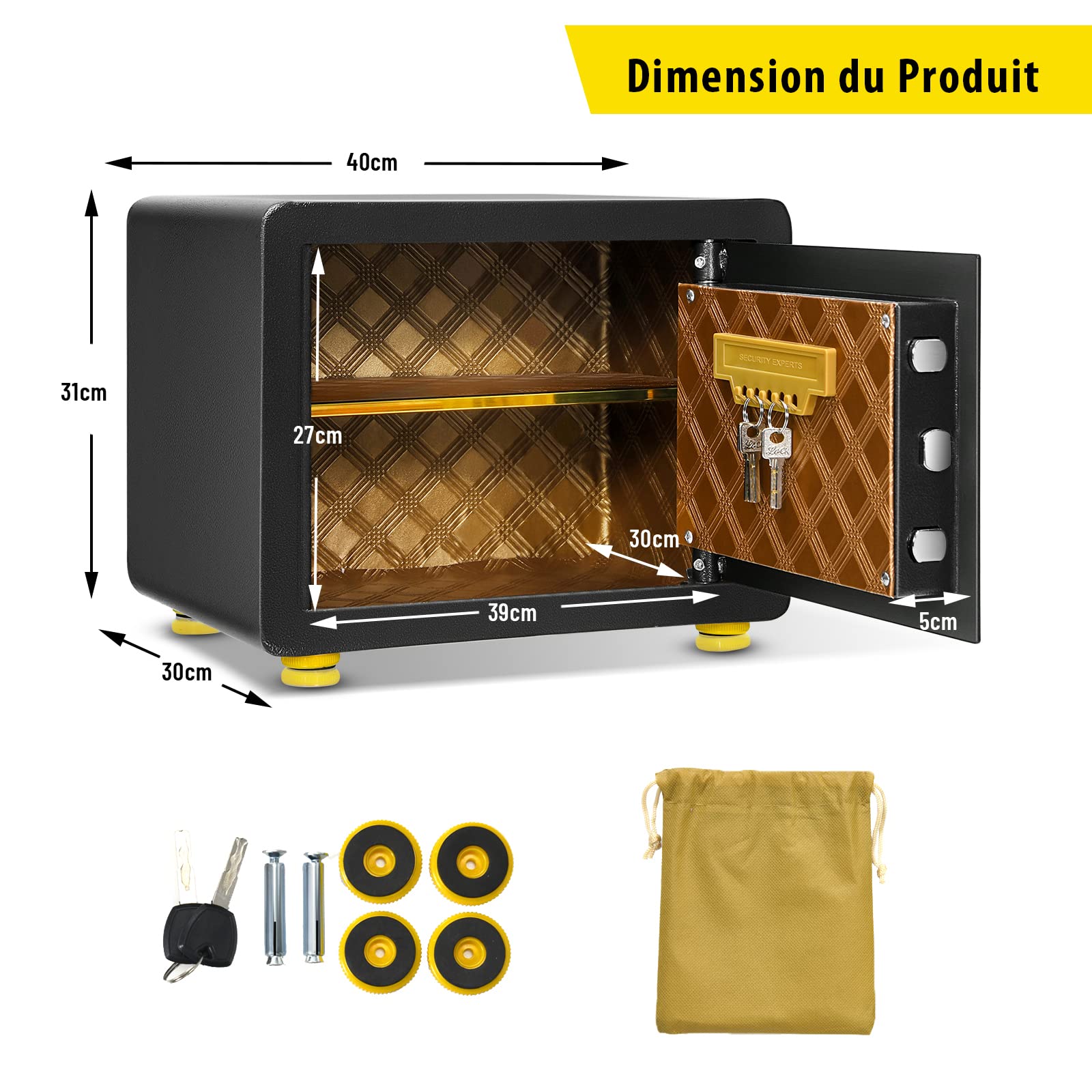 COSTWAY Coffre-fort Électronique avec Alarme