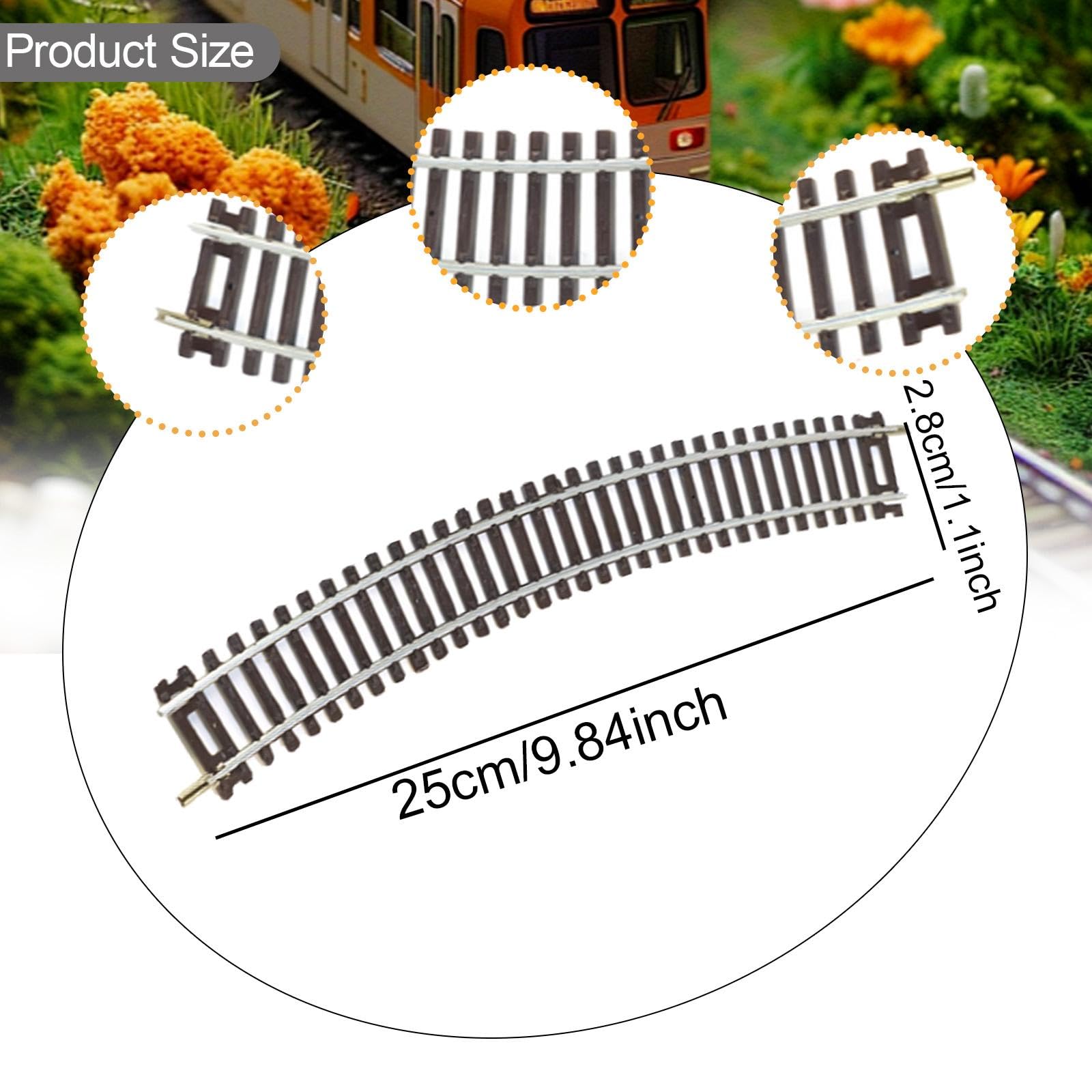 Lot de 4 Pièces de Rails de Train Miniatures à L'échelle Ho pour Activités de Bricolage Au 1:87, 25 Cm X 2.8 Cm