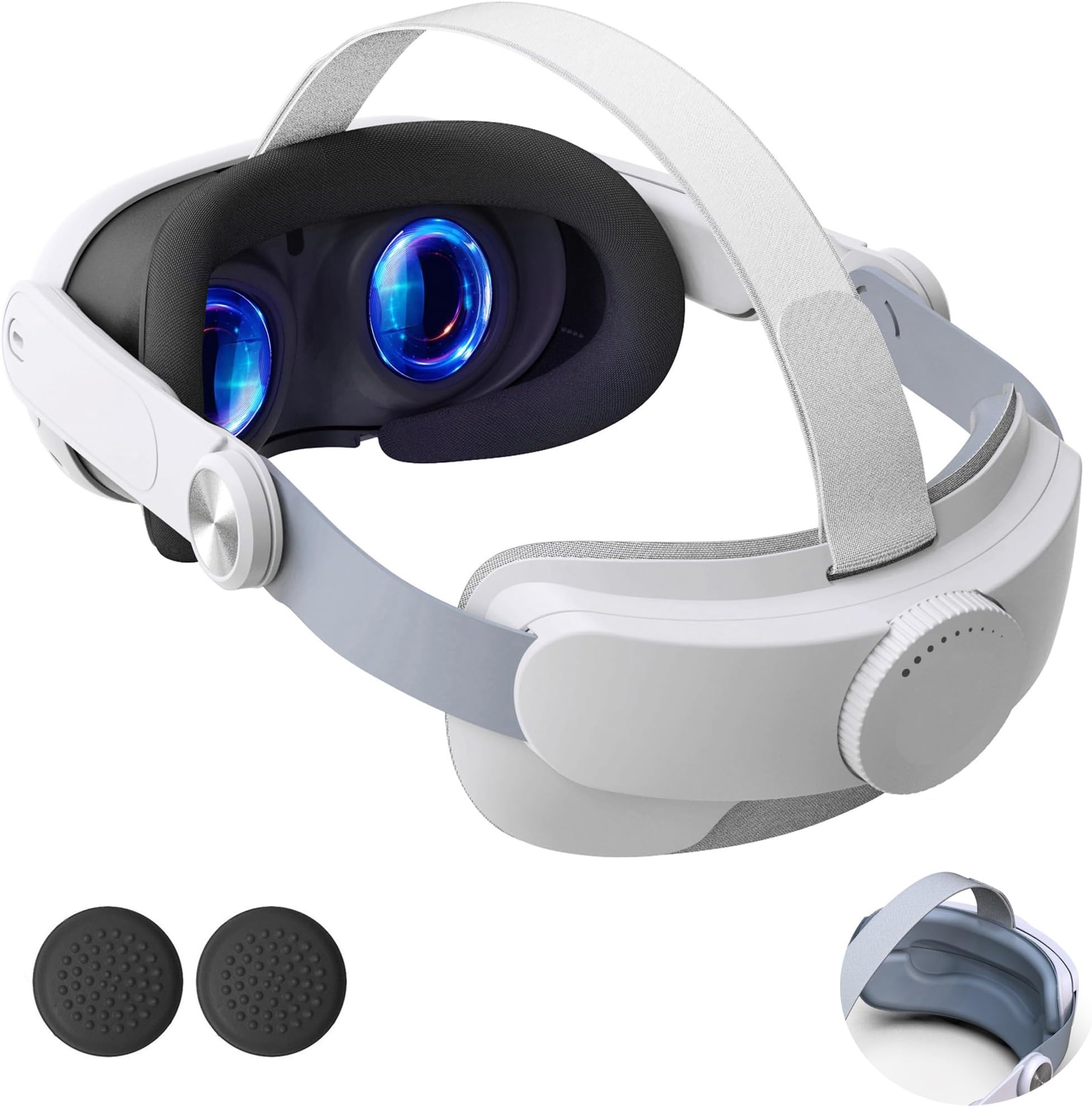 Head Strap for Oculus Quest 3 Headset, Elite Strap Replacement Headstrap for Meta Quest 3 PC Virtual Reality Headsets VR Accesories, Lightweight, Breathable Design and Soft Back Pad Enhance Support