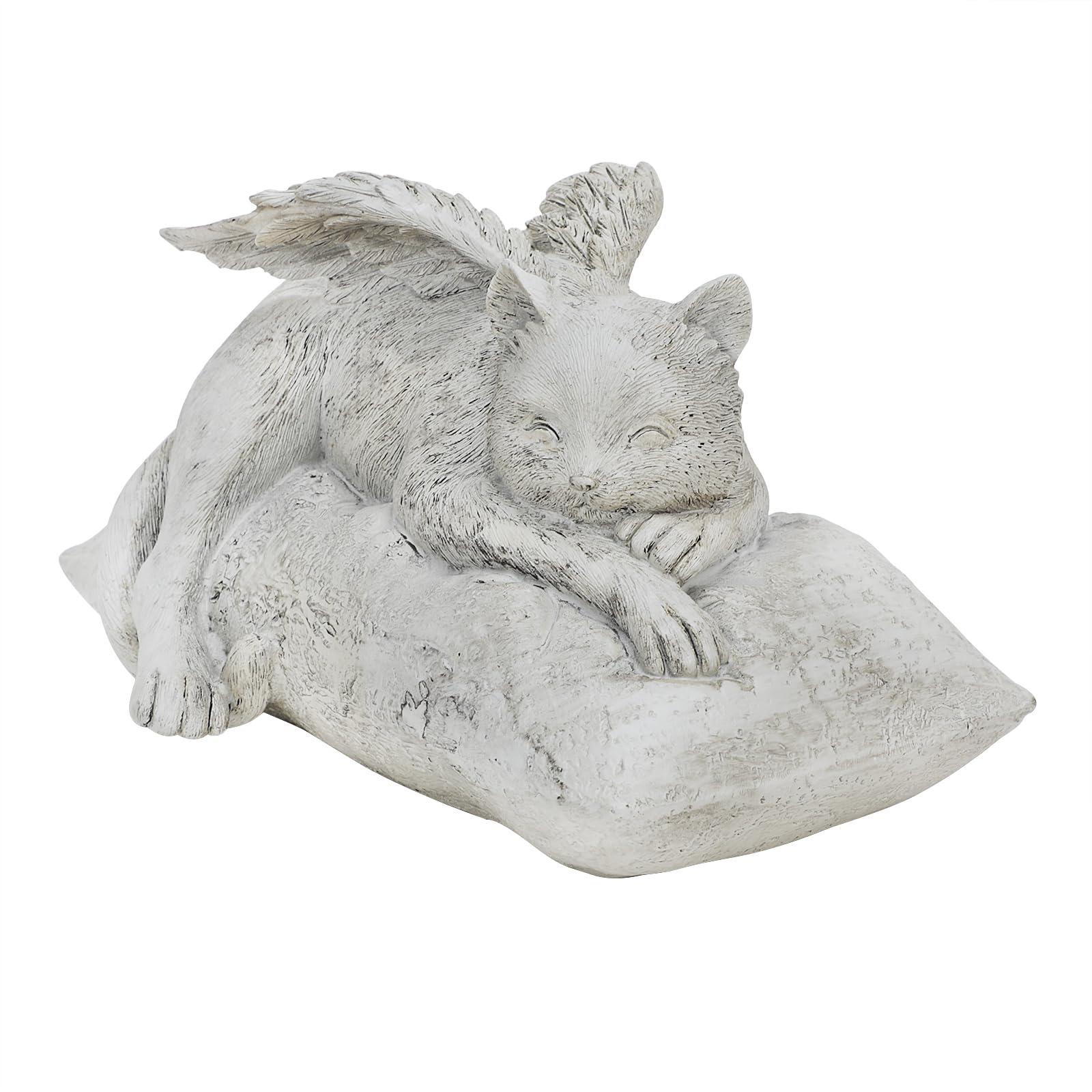Amazon | 猫 お墓 墓石 天使の猫 彫像 樹脂製 猫の墓石 寝っている姿