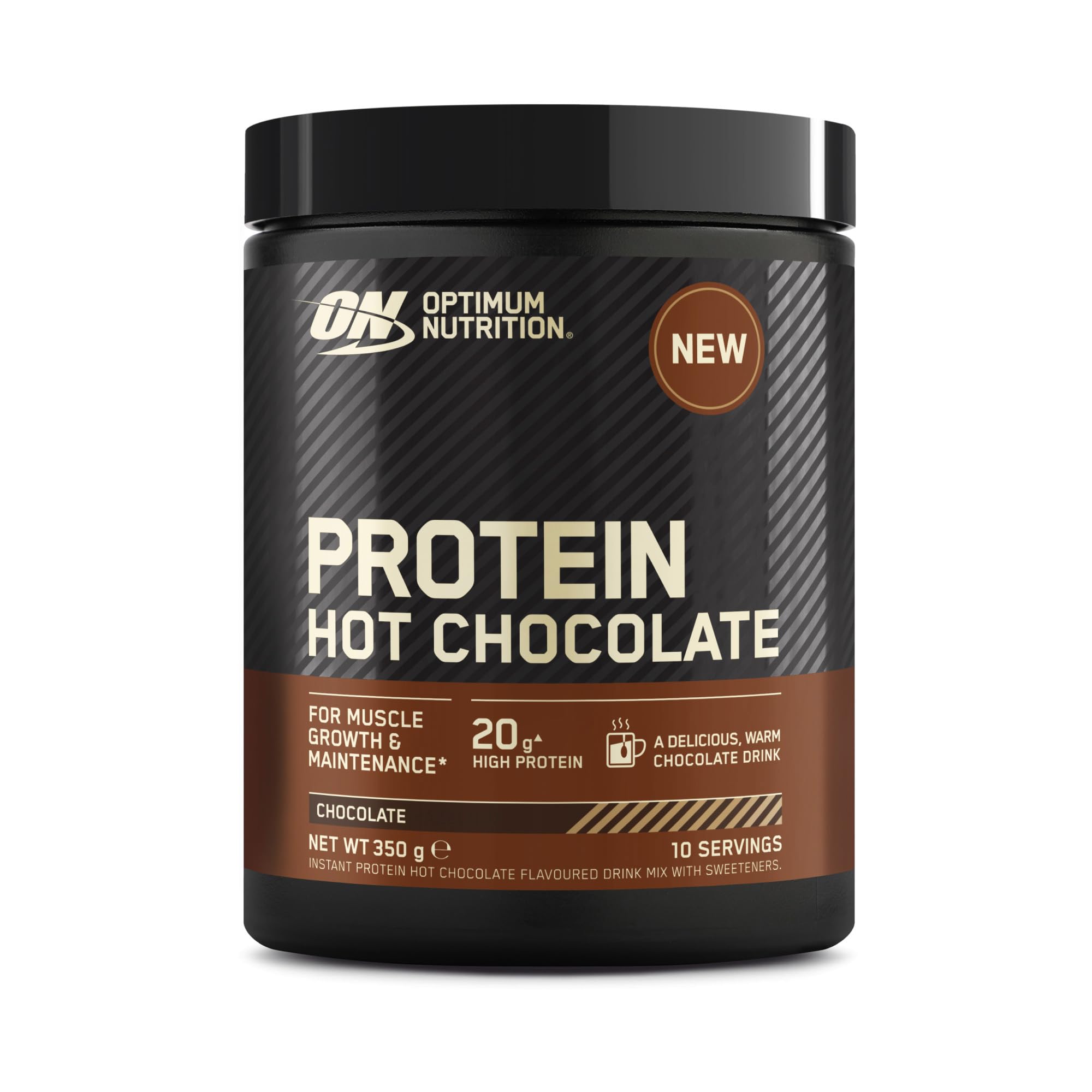 Optimum Nutrition Chocolate Caliente Proteico en Polvo, Sabor Chocolate, 350g, 10 Servicios