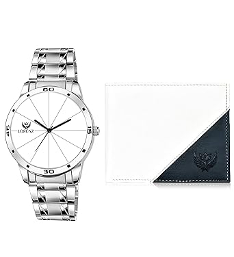 LORENZ Luxury Analogue Mens Watch(White Dial Silver Colored Strap)-CM-3052WL-36
