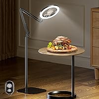 Vista 8 de Anillo de luz con soporte para escritorio, soporte de teléfono superior ajustable con trípode de luz de anillo de 10 pulgadas para iPhone, trípode