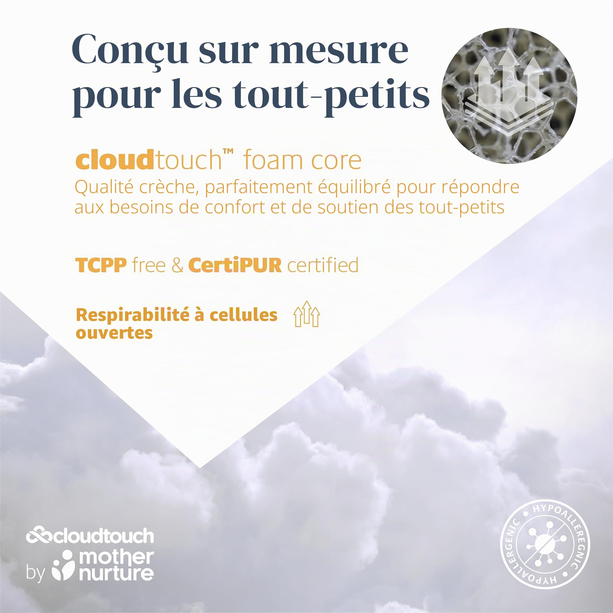 Mother Nurture Matelas pour lit de voyage (95 x 65 cm)