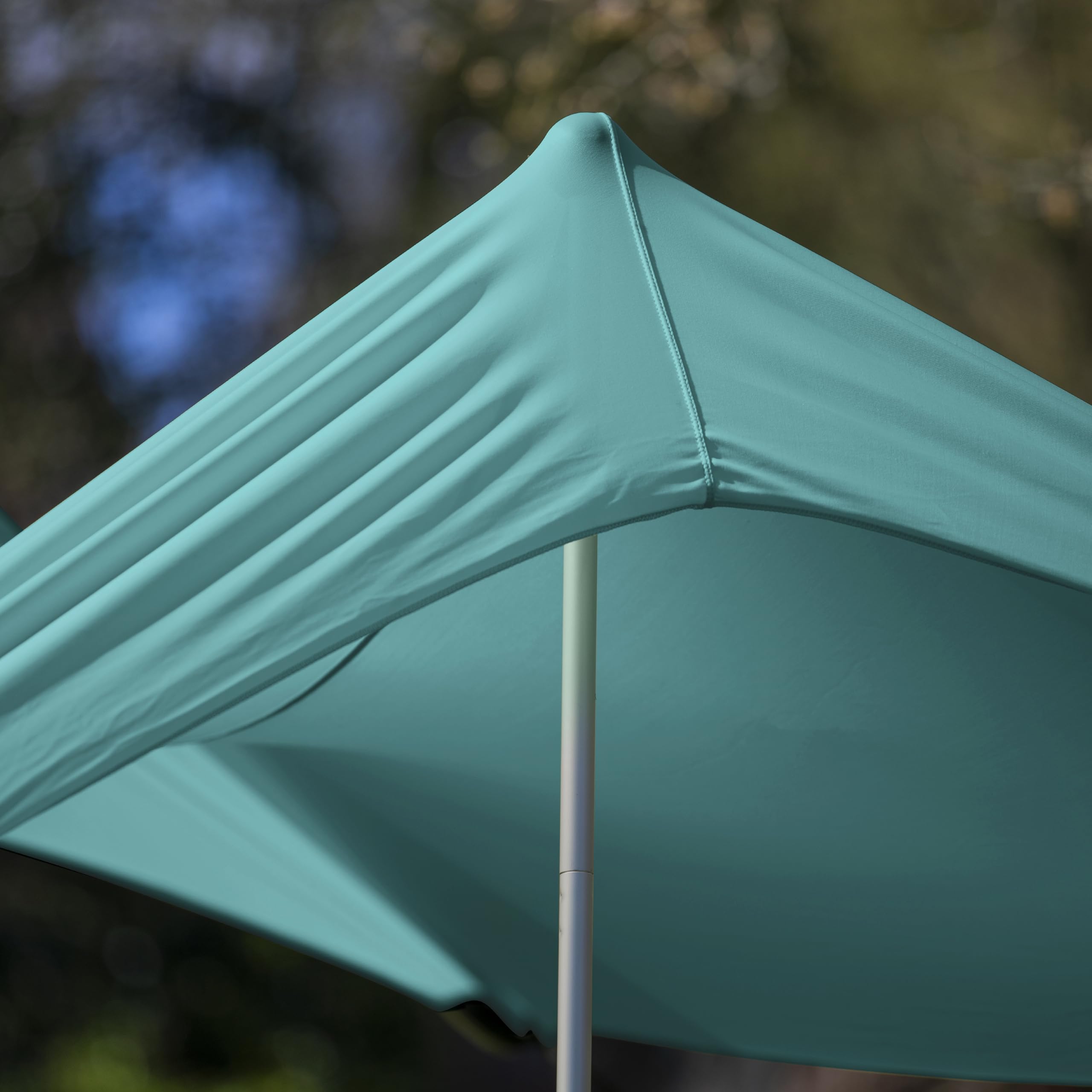 Meister 6819500 Voile d'ombrage - 210 x 210 mm - 180 g/m² - Lycra/Polyester - avec ancrages de Sable - Vert/Tente de Plage/Toit de Protection Solaire