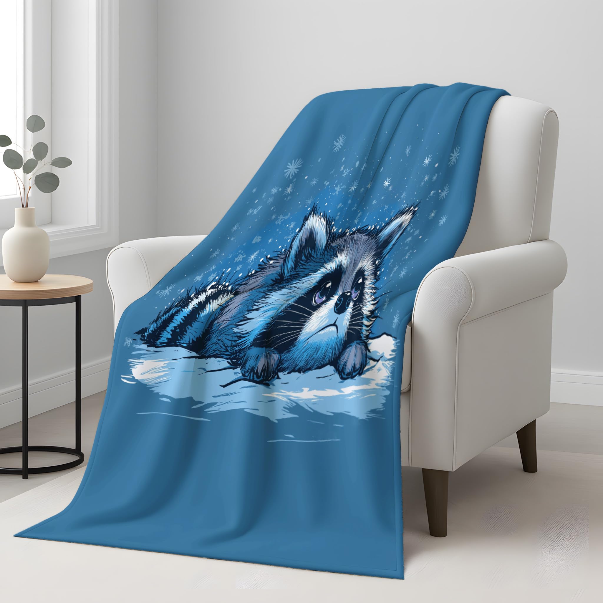 Genérico Cartoon Print Blanket, 220 x 270 cm, Blue Lake Blankets Microfiber Easy Care Soft for Sofa and Bed, Warm Lightweight Cozy Warm Decorative Blanket Winter Room