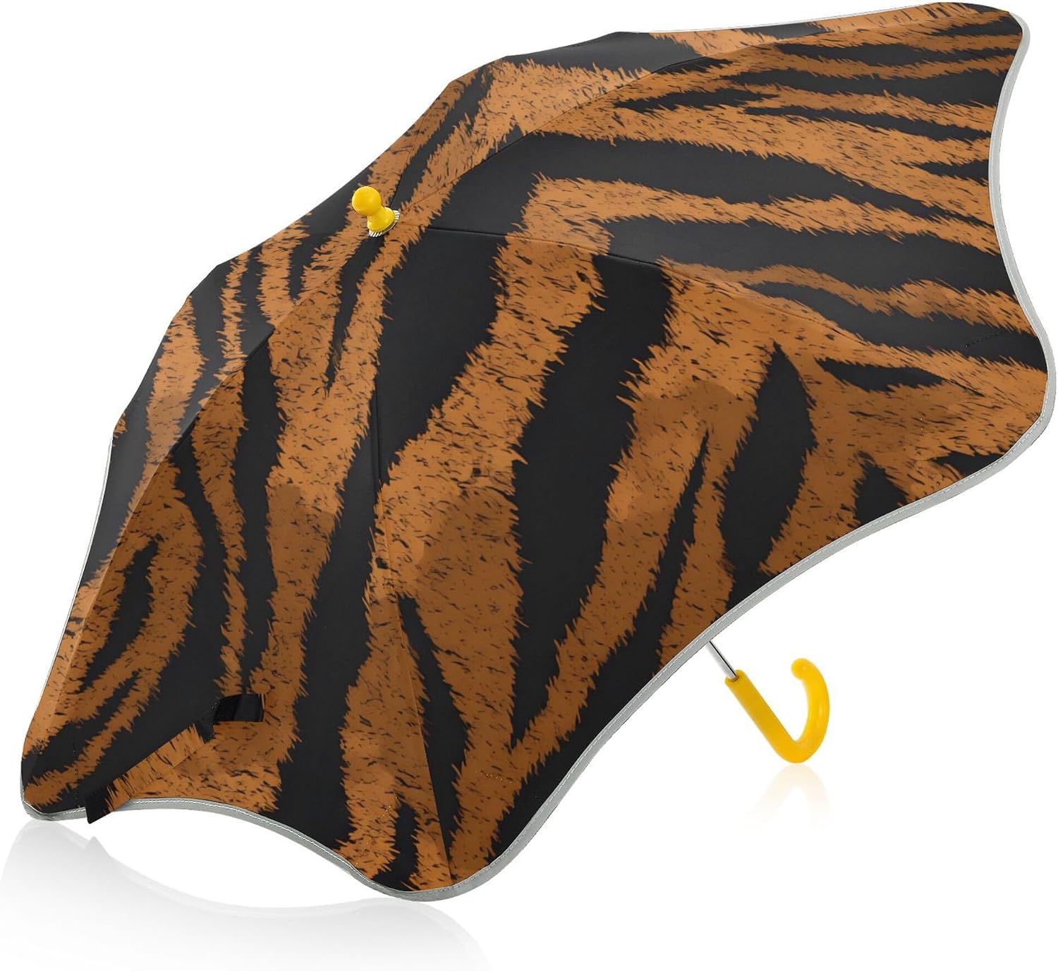 ALAZA Light Brown Tiger Prints Kids Umbrella for Girls Boys Toddler Children Rain & Sun Umbrella