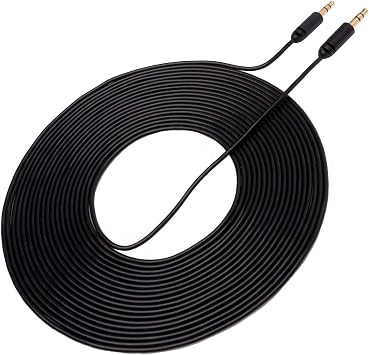 Movo MC6 Dual 3.5mm Male Stereo TRS to TRS Cable - Camera Patch Connects Mics, Audio Mixers to Camera, Recorders Dual Male 20-Foot Extended TRS Cable - 3.5mm Audio Cable for Filmmakers and Musicians