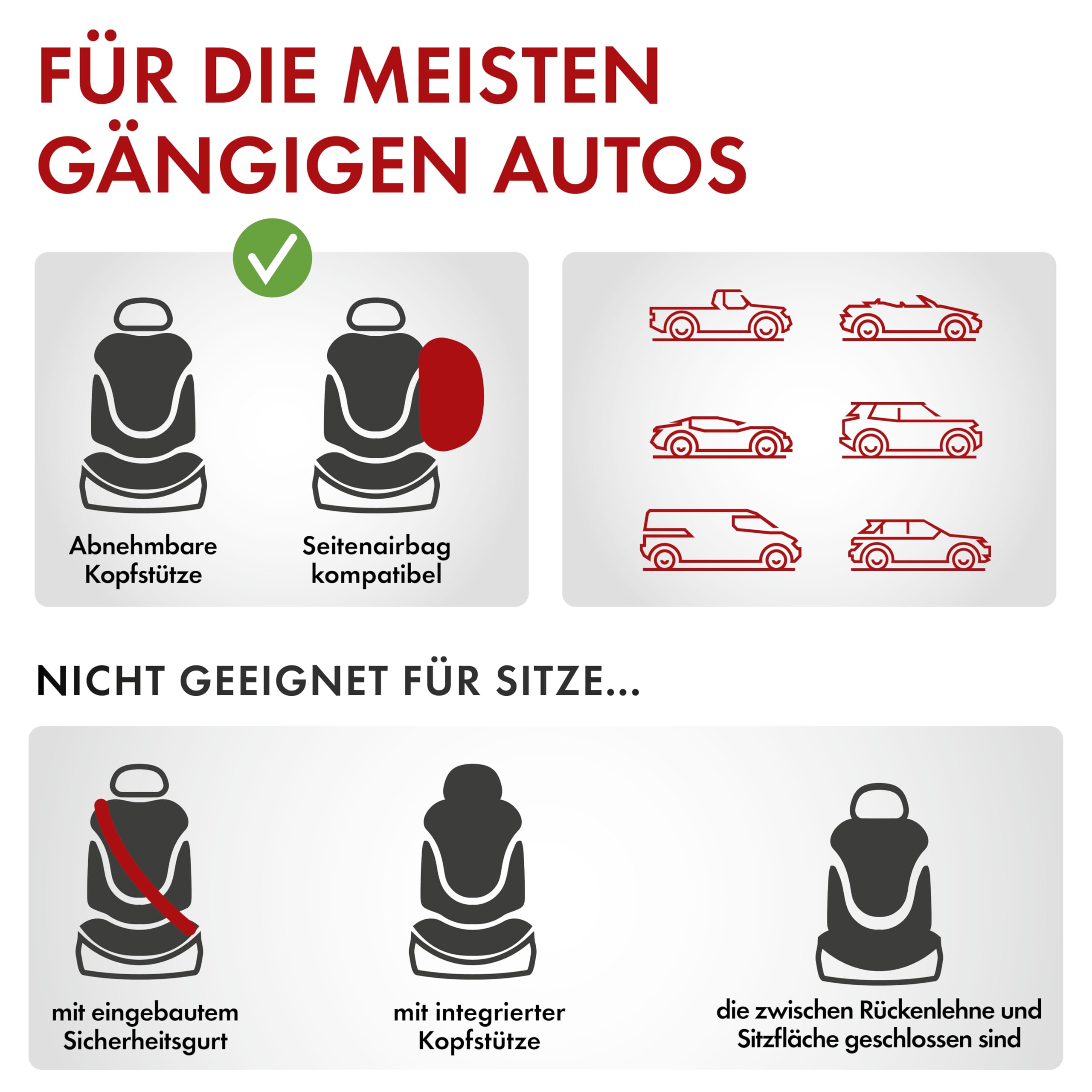 Walser Premium Autositzbezüge Ardwell mit Reißverschluss Qualitätssieger Sehr Gut* Sitzbezüge Auto, Zipp-IT Schonbezüge, 2 Vordersitzbezüge schwarz/grau 11867