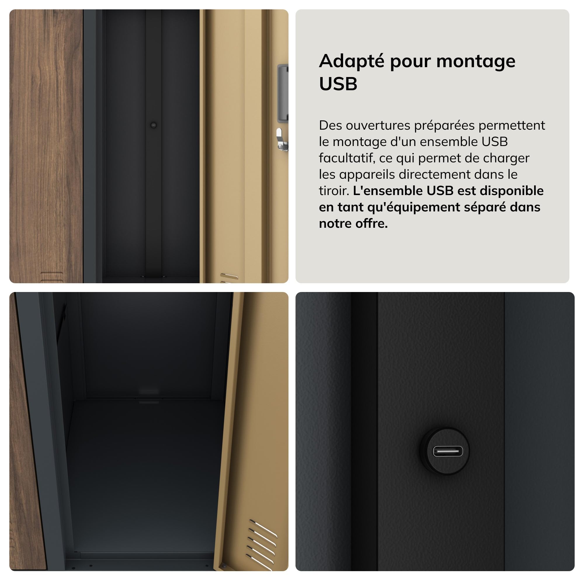 Jan Nowak Casier vestiaire 5B2A Armoire Metallique 10 Compartiments revêtement en Poudre 172 cm x 136 cm x 45 cm (Anthracite/Imitation Bois)