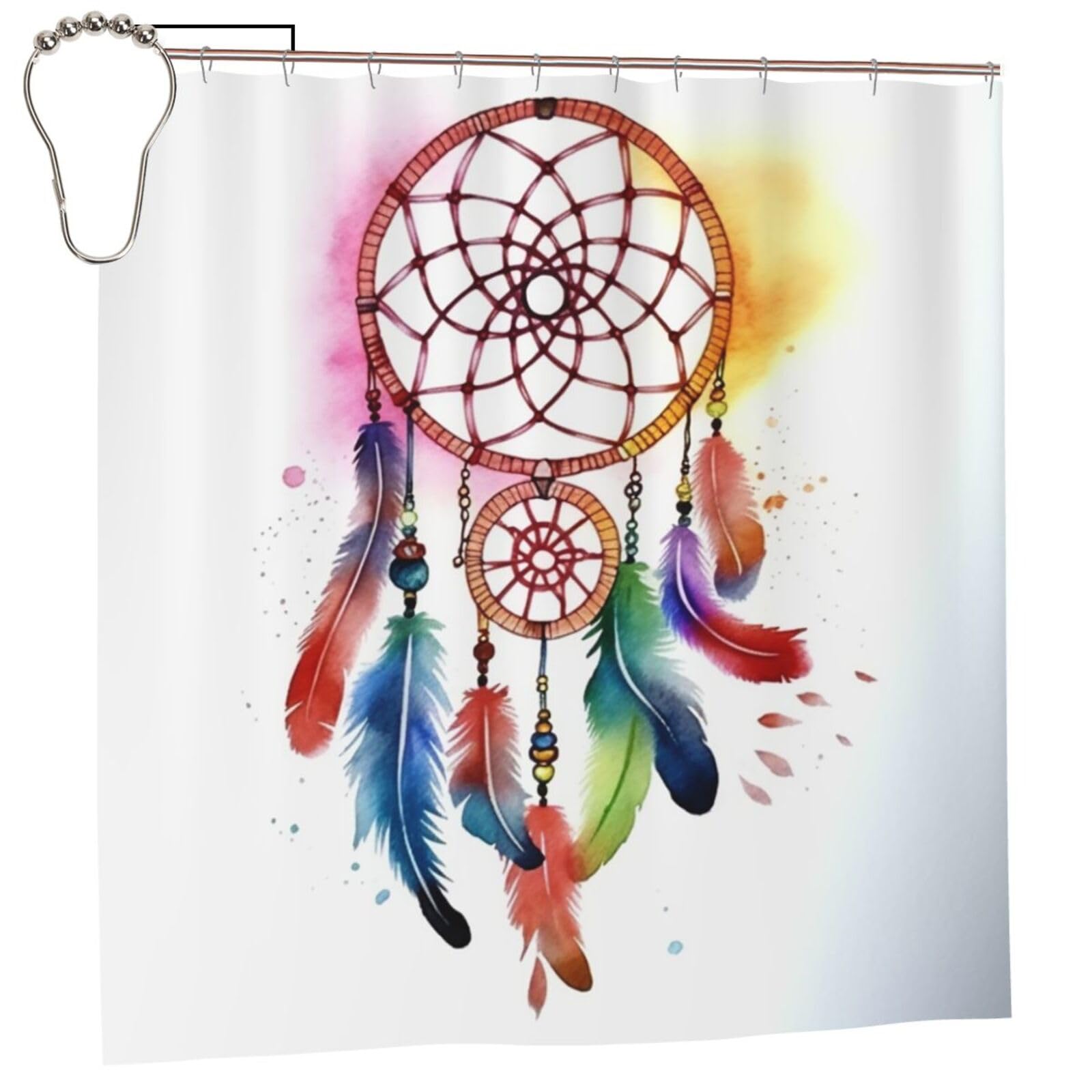 Rideau de douche imperméable anti-moisissure 183x183 attrape-rêves