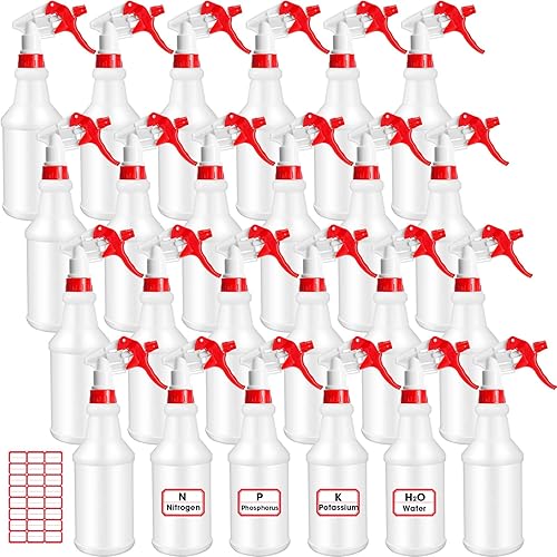 Miniatura 8 de 24 botellas de plástico de 16 onzas, botellas vacías a prueba de fugas, vacías y reutilizables para soluciones de limpieza, agua, detalles de