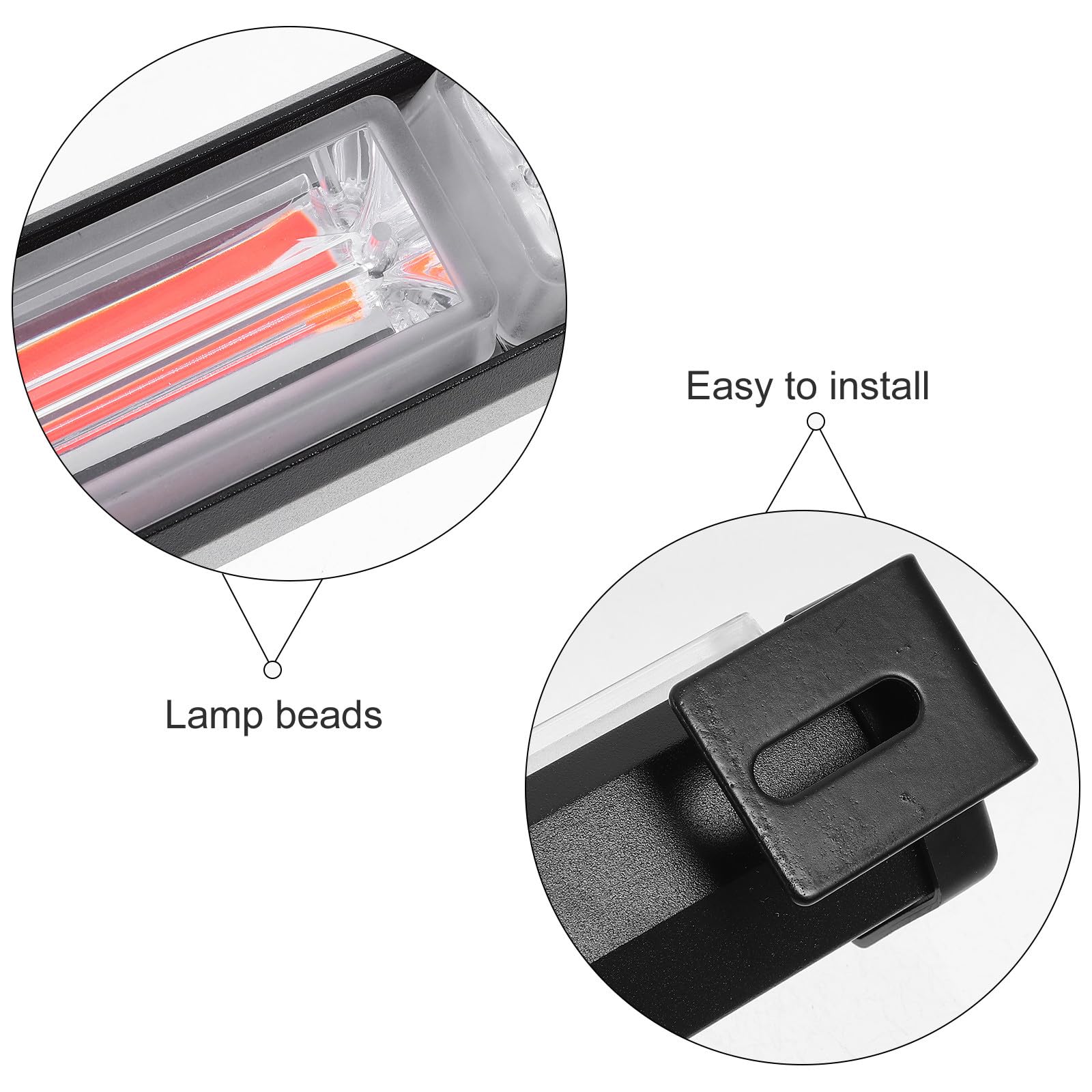 NUOBESTY Phare Stroboscopique LED Cob 3 Segments Rouge et Bleu Feu Clignotant D’Avertissement pour Calandre de Voiture Éclairage Haute Luminosité Montage par Vis Couleur Aléatoire