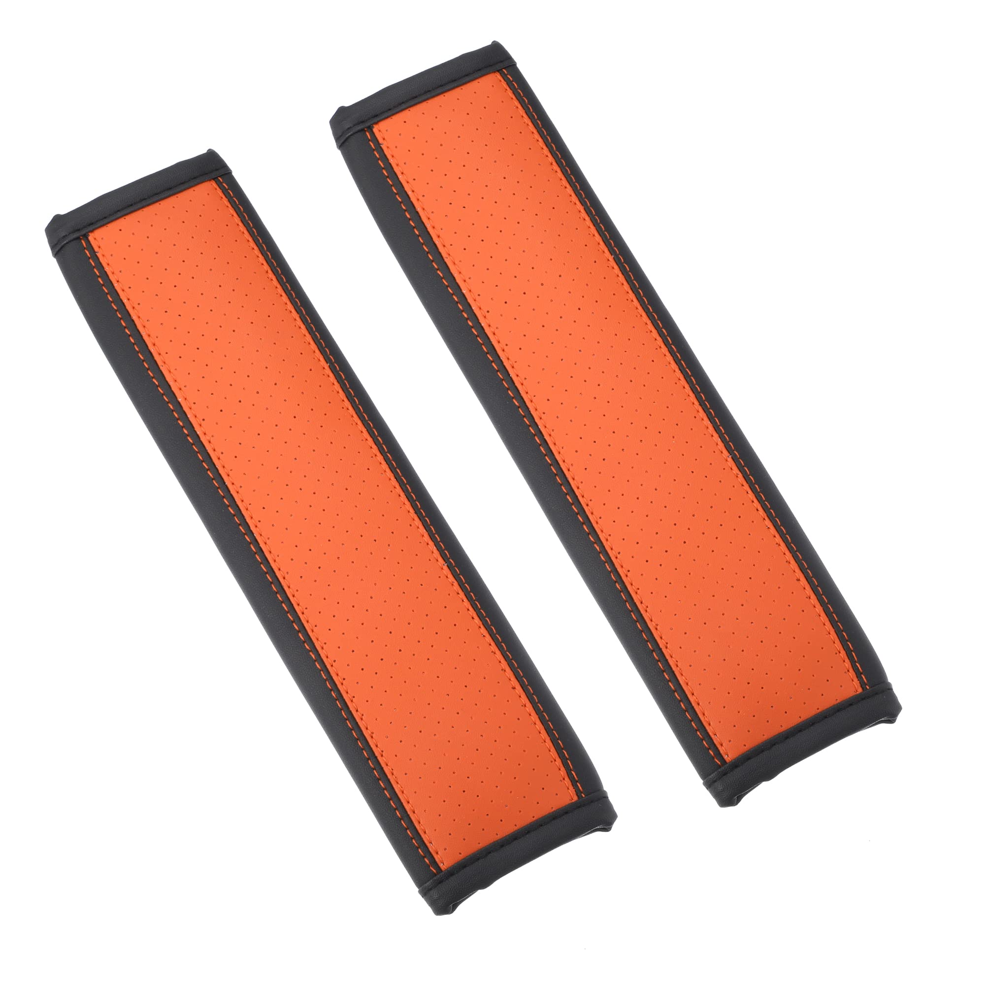 A ABSOPRO Automobile Sicurezza Sedile Cintura Spalla Pad Cablaggio Pelle Arancione (2Set)