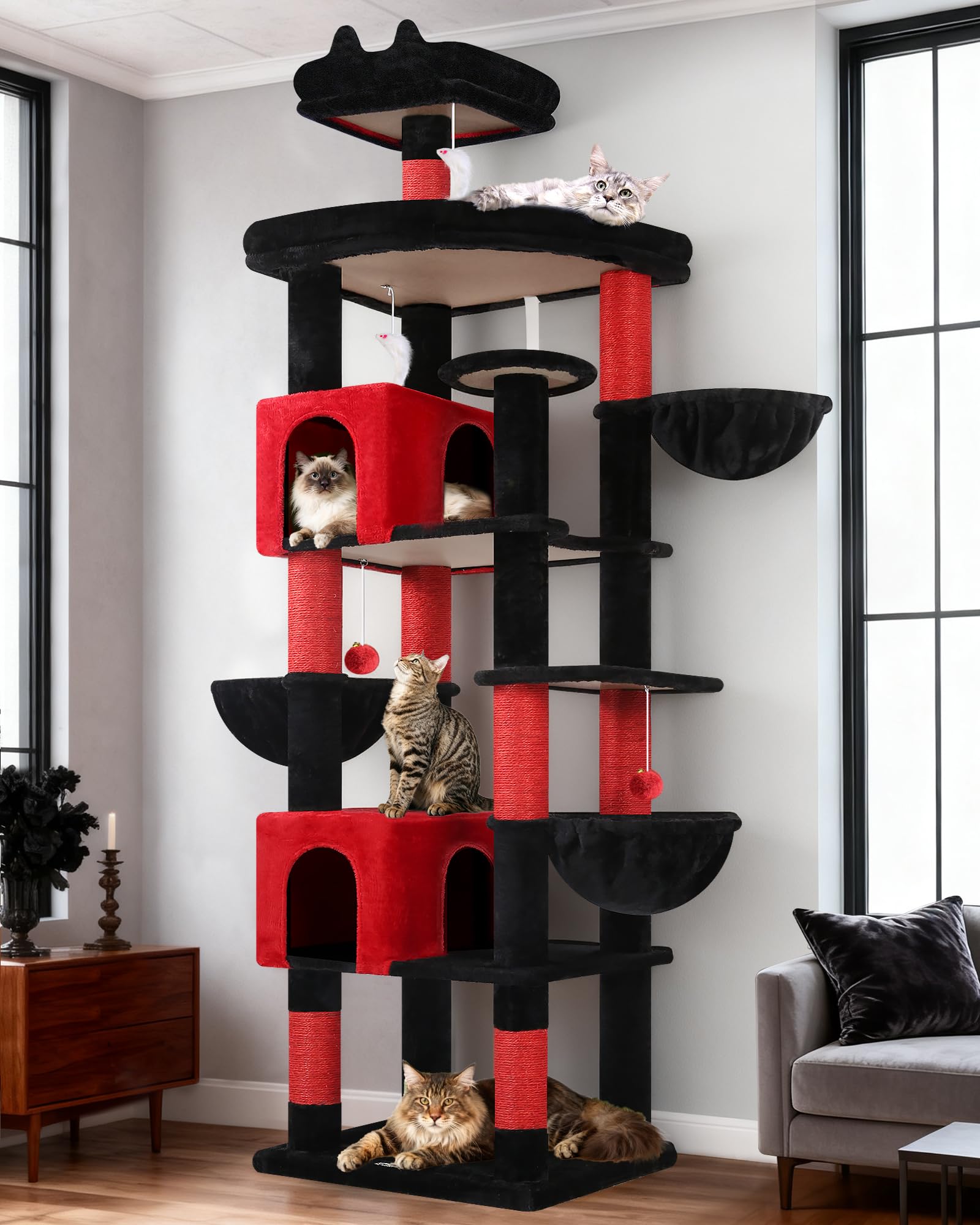 Globlazer Kratzbaum Große hoch 178 cm mit Großer Hängematte