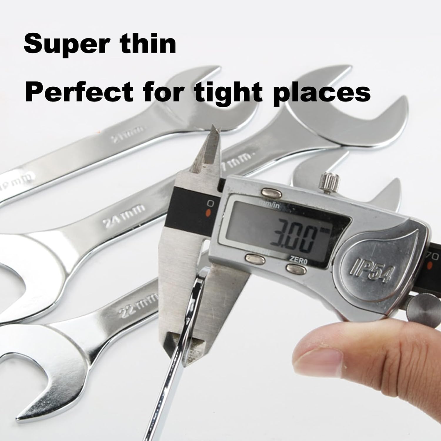 Open End Spanner, Super Thin, 20mm x 21mm Carbon Steel Double Open Ended Wrench, Metric Repairing Tool for Bicycle