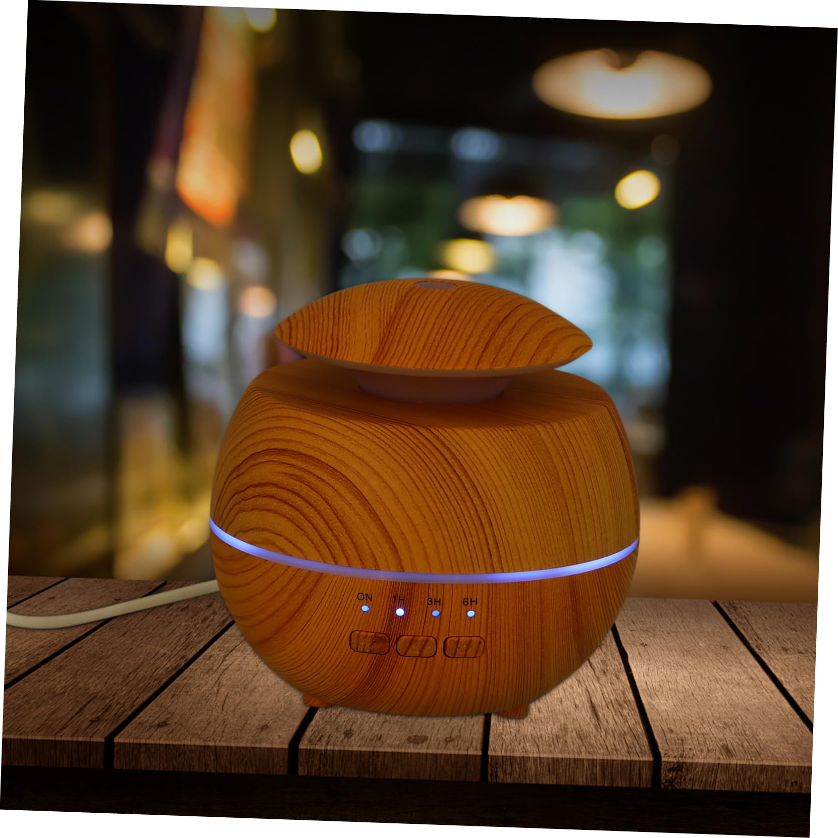 Difusor de Aceites Esenciales 120ml de Pp y Abs con Luz LED | Naranja, Funcionamiento Silencioso y Purificación del Aire, para Hogar y Yoga