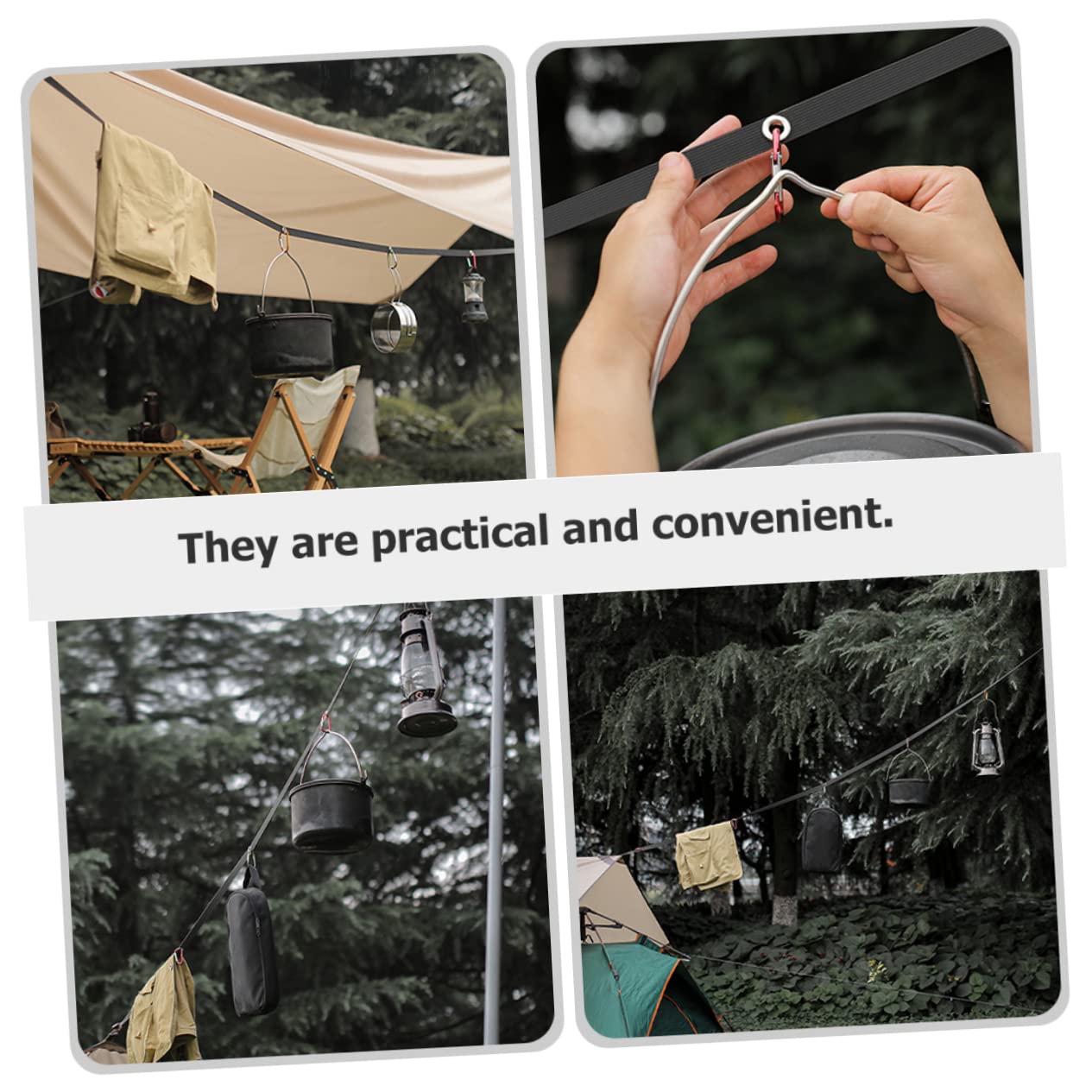 Cabilock 4sets Cinghia Da Campeggio Multiuso Filo Stendibiancheria e Resistente Per Per Asciugare Vestiti e Attrezzature Outdoor Pratico e Leggero