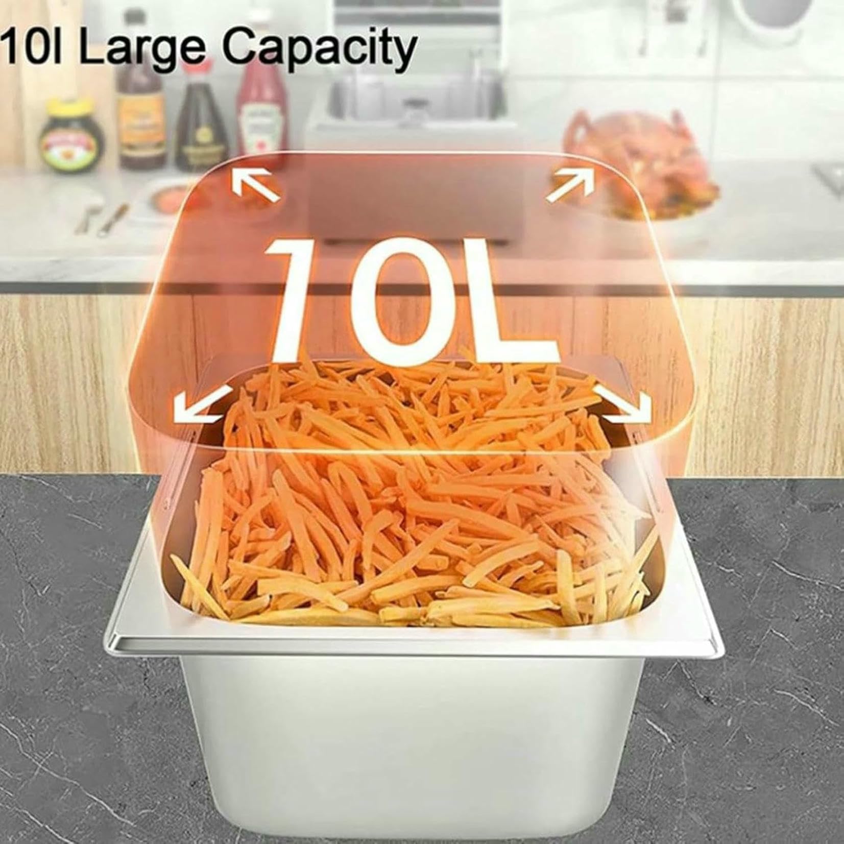 Friggitrice per Gas Professionale, Friggitrice per profondità Commerciale, Friggitrice per Pollo in Acciaio Inossidabile 10L/20L con Scoop di Cesto, per La Cucina Commerciale della Casa ~/