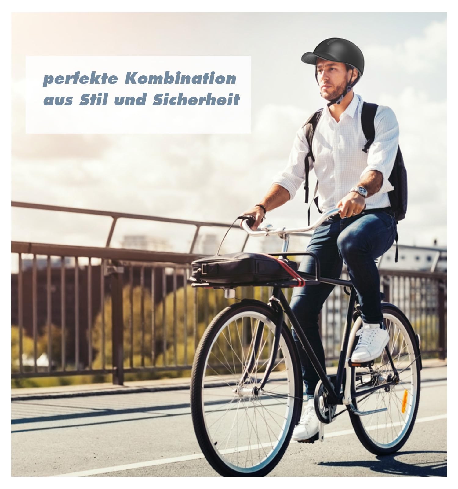 KINGLEAD Fahrradhelm,Urban Commuter Helm,Stylischer Fahrrad Helm Herren und Damen für Radfahren Trekking City Roller Herren Verstellbarer