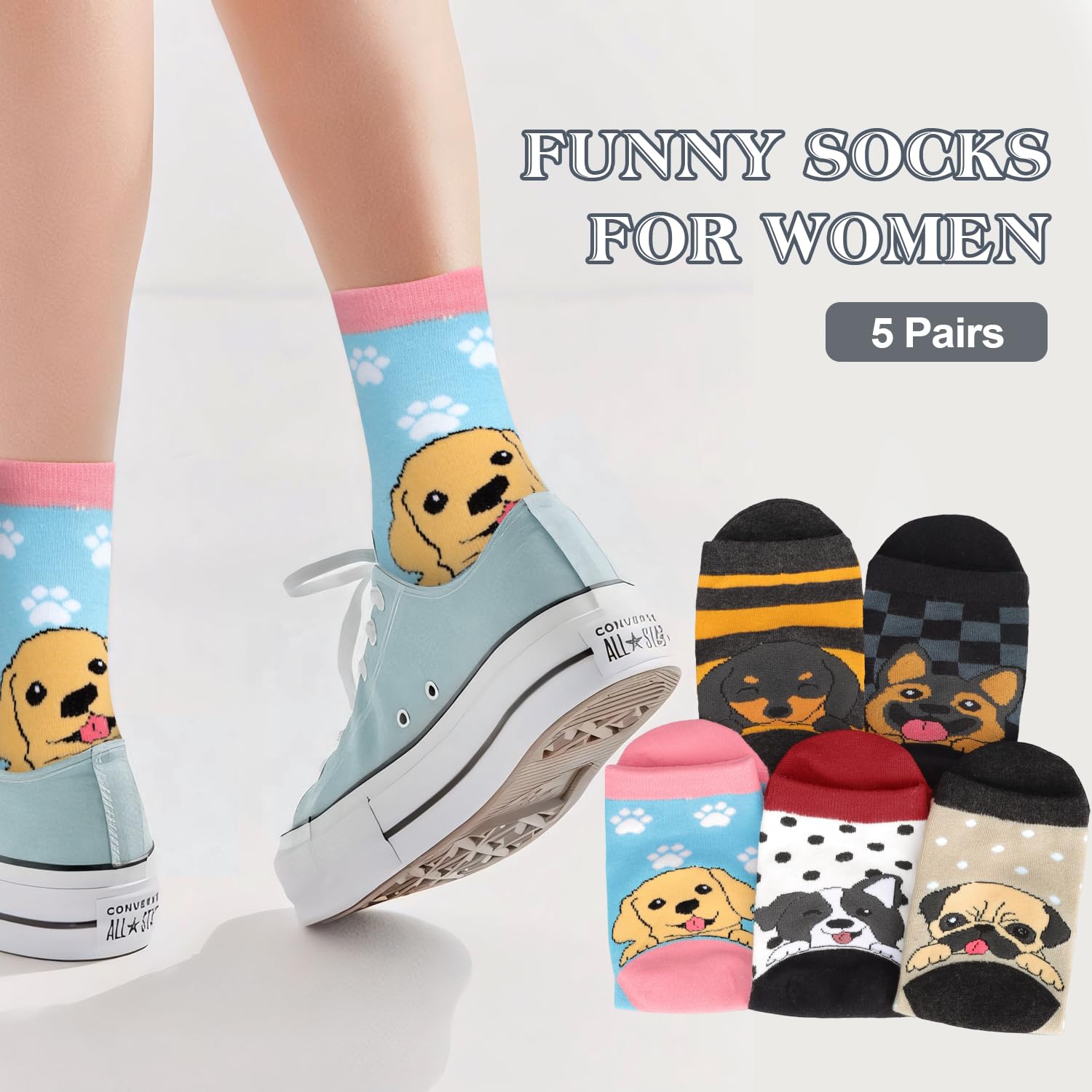 AGRIMONY Calzini Donna Calzini Divertenti Fantasia Gatto Cane Simpatici Multipack - Regali Natale Compleanno per Lei
