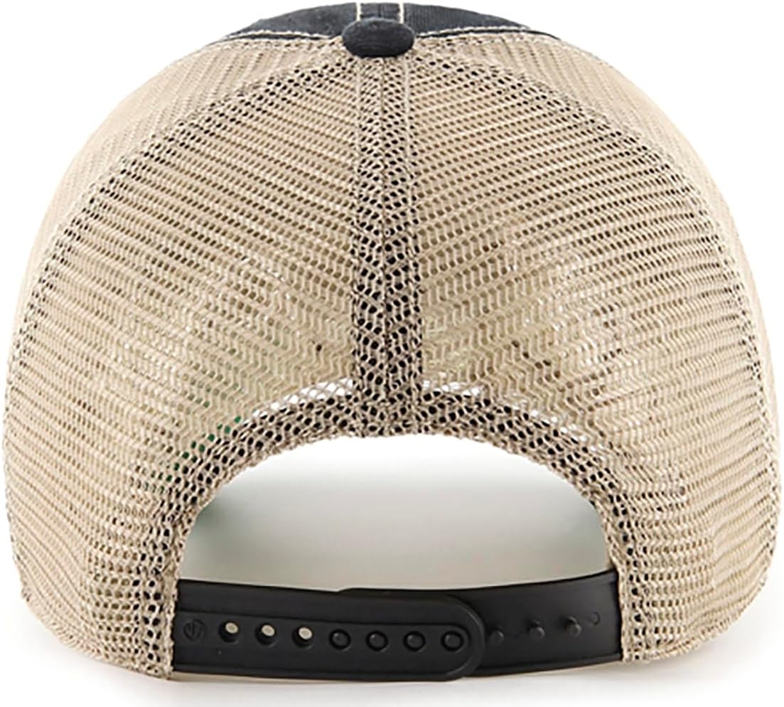 47 NCAA Trawler Primary Logo Team Color Mesh Trucker Clean Up Adjustable Hat, Adult One Size Fits All - Ohio State Buckeyes Black - Image 2