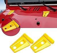 Vista 8 de 2 piezas de cubierta de bisagra de capó y accesorios de moldura para Jeep Wrangler JK y Unlimited 2007-2018 (Negro)