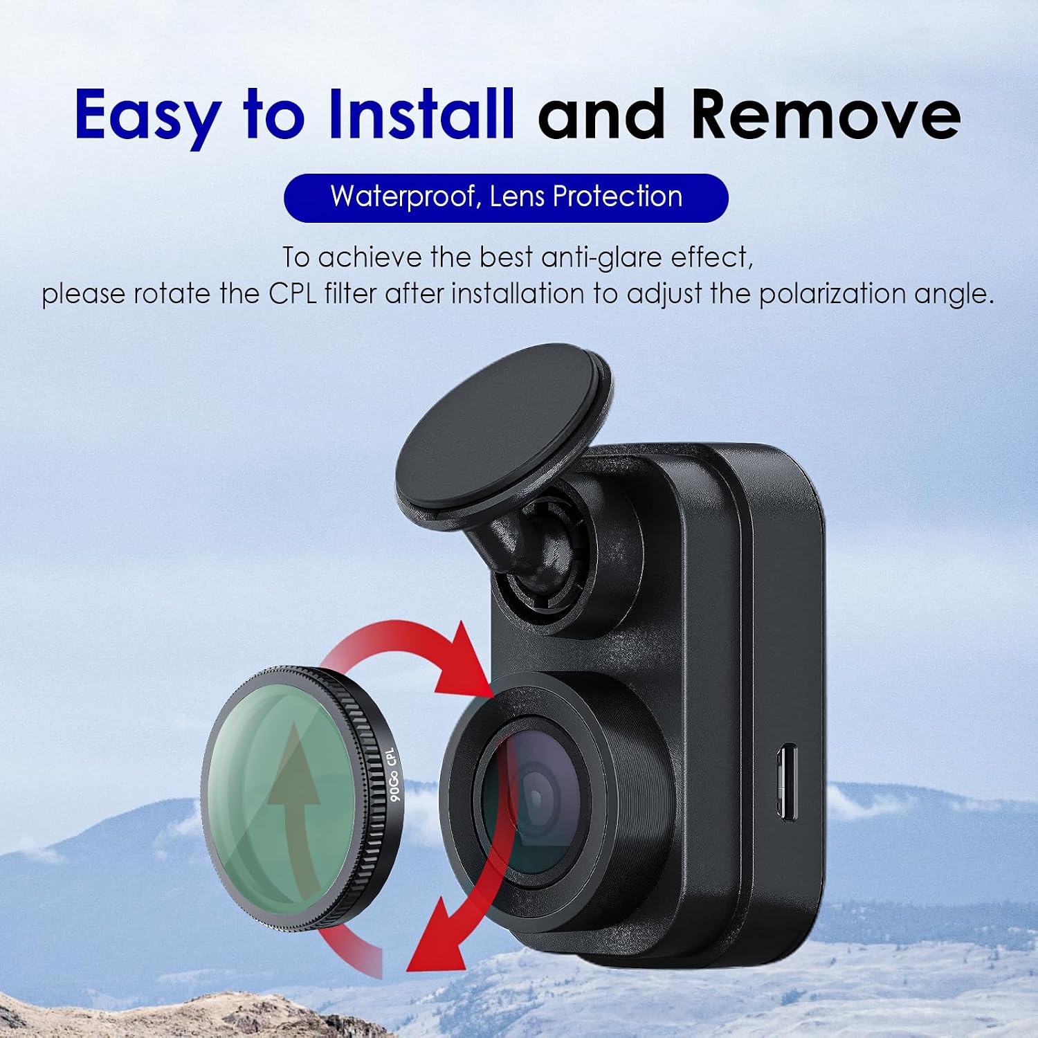 30mm Circular Polarizer Filter,Ultimate CPL Filter,Lens Protection for Garmin mini 2,47,57Dash Cam,Reduce Glare and Reflection, Enhance Contrast