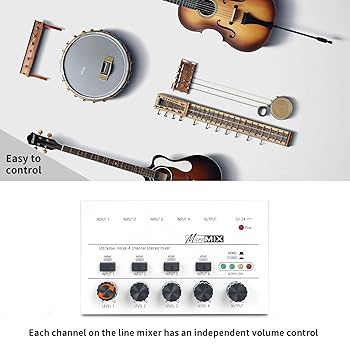 鍵盤楽器 Little Fish Audio Mixer Amazon.com: Horse Audio Mixer Line Mixer, 4-Channel Stereo