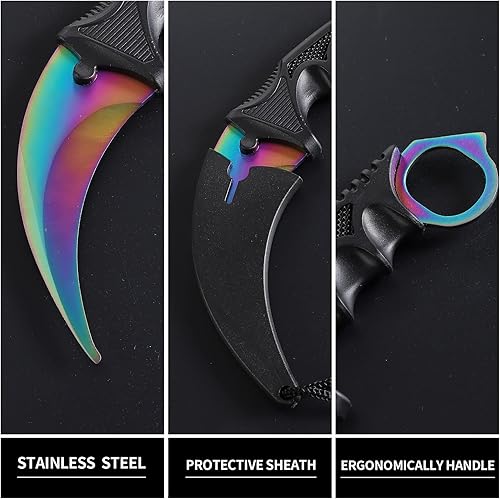 Miniatura 7 de TOPOINT - Cuchillo de entrenamiento Karambit sin vanguardia Karambit Cuchillo de entrenamiento de práctica sin herramienta de entrenamiento de