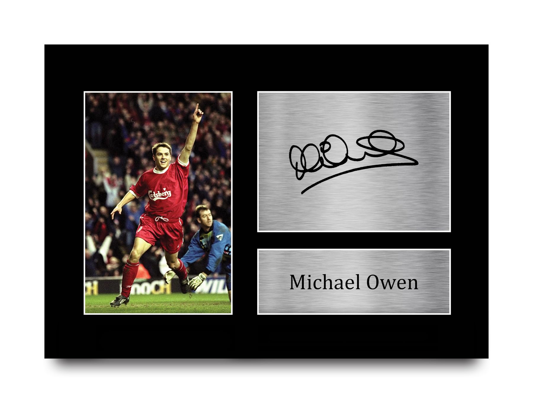 マイケルオーウェンMichael Owen　サイン入りフォトフレーム　証明書付 Amazon.co.jp: HWC Trading A4 Michael Owen Liverpool Gifts ファンと