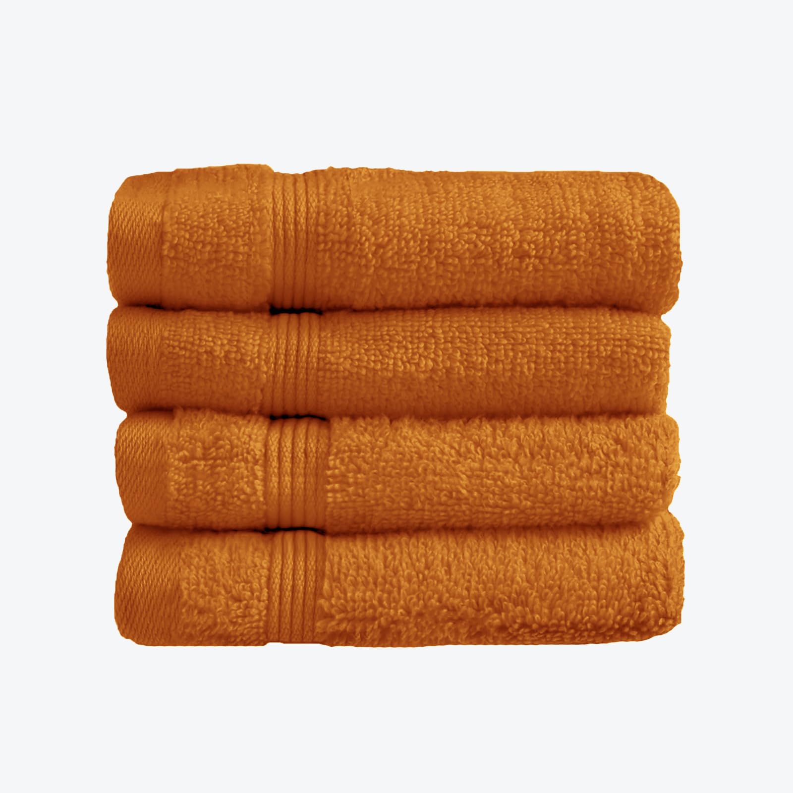 Allure Bath Fashions Zero Twist Egyptian Cotton Face Cloths - Pack of 4 - Caramel, Gold