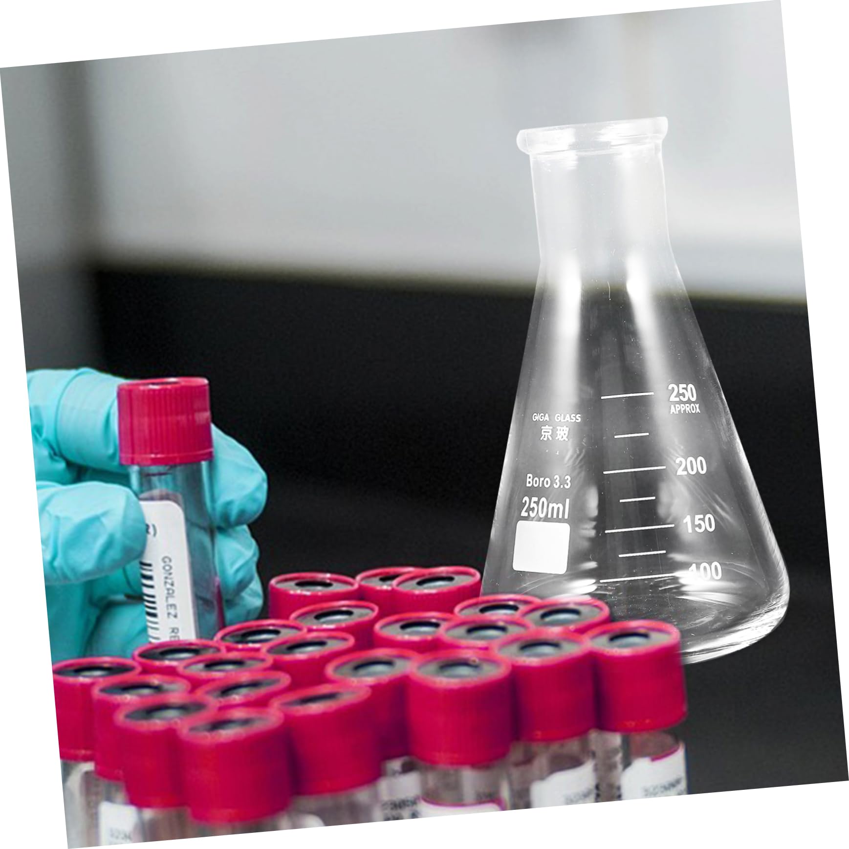 Veemoon 4piezas Supplies De Laboratorio Matraces De Vidrio Compactos y Para Experimentos Escolares Diseño Seguro