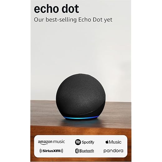 Amazon Echo Dot (5th Gen, 2022 release) | With bigger vibrant sound, helpful routines and Alexa | Charcoal