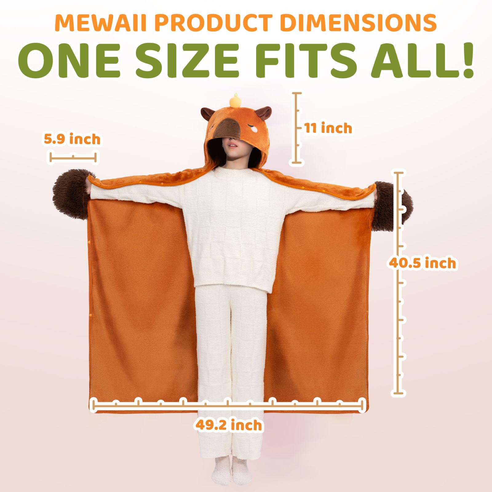 Mewaii Couverture à Capuche en Flanelle Douce, Lavable