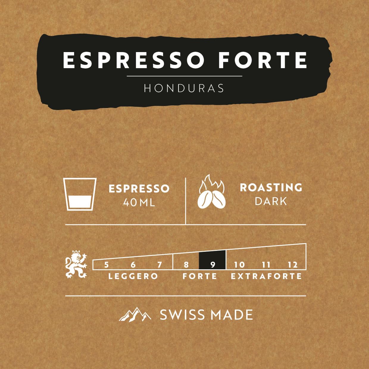 Café Royal, Honduras Espresso Forte, 100 cápsulas compatibles con Fairtrade Nespresso (R), 80% aluminio reciclado, certificado Fairtrade, 100% café arábica, intensidad 9