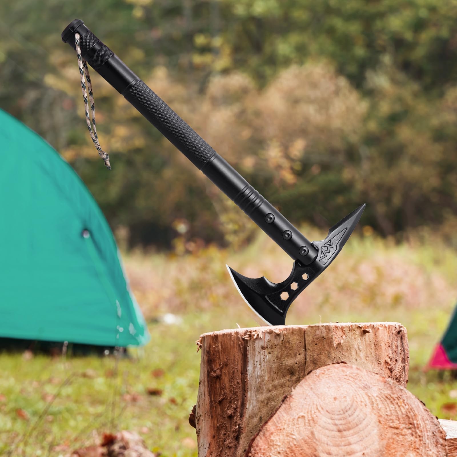VEVOR Pala de Supervivencia Hacha de Supervivencia, 28 en 1 Palas Plegables para Acampar con Hacha, Juego de Pala y Hacha de Acero Inoxidable, Equipo de Supervivencia para Acampar y Hacer Senderismo