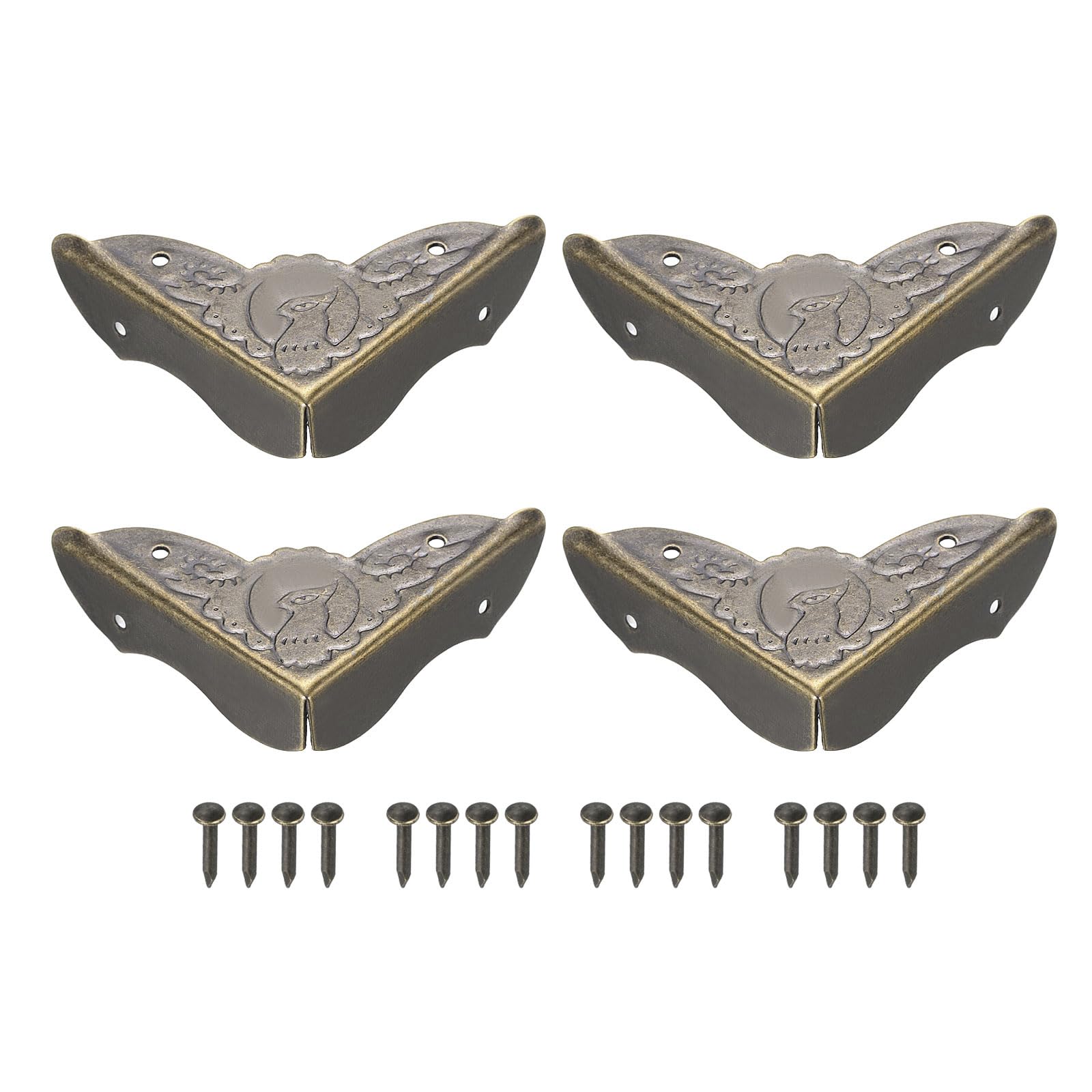 uxcell Metal Desk Corner Protectors Table Edge Cover Guard 39x39x11mm Bronze Tone 20pcs