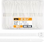 ALBO Cravates Zip Noir 8 1 cm 1000 Câble en plastique de paquet épais 0.14 C'est un poids lourd. 40 Voir lb UV Cravates en Nylon résistants pour intérieur et extérieur